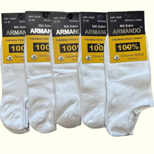 ARMANDO Női Bokazokni feher 5 par