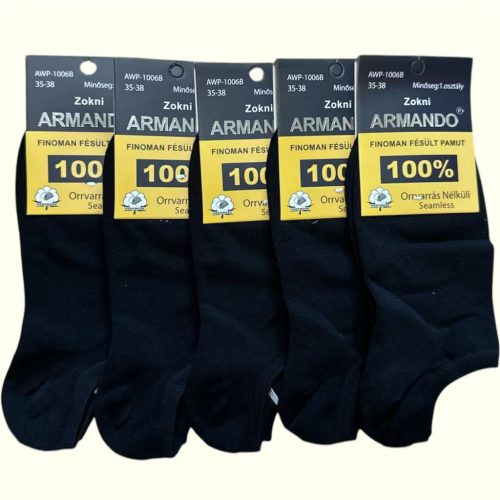 ARMANDO Női Bokazokni fekete 5 par