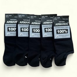 ARMANDO Férfi Bokazokni Fekete – 100% Pamut, 5 Pár