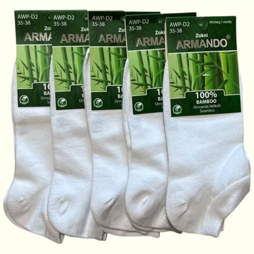 ARMANDO Női bokazokni 100% bamboo 5 pár  Fehér