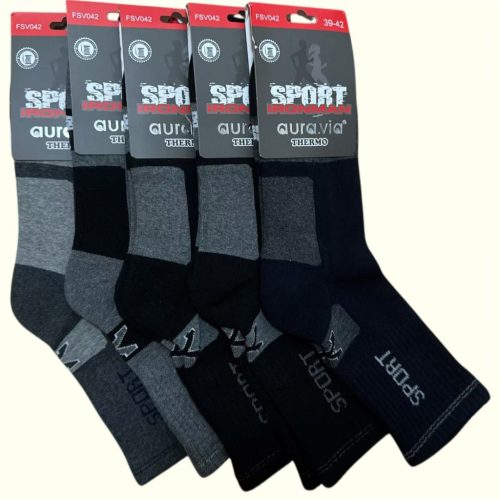 Aura Via Férfi Thermo Sportzokni 5 Pár, Vegyes színben