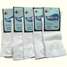   AURA.VIA férfi klasszikus fehér Guminélküli zokni (5 pár)