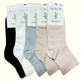 Auravia női bambusz zokni masni mintával 5 pár, vegyes színben