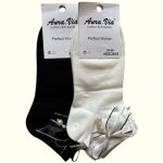 AURA.VIA Női bokazokni masnival és gyöngyös dísszel 1 pár