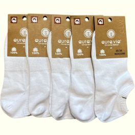 Aura Via női pamut sport boka zokni Fehér
