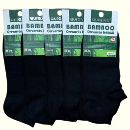 AURA.VIA Női Bokazokni Fekete 5 par