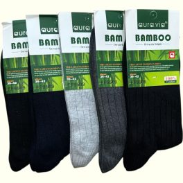   AURA.VIA férfi bordázott bambusz zokni – 5 pár, vegyes színben