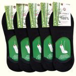 MR PAMUT női titokzokni bambuszból (5 pár fekete, szilikonos sarokkal, orrvarrás nélküli)