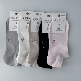   AURA VIA Női pamut bokazokni 5 pár – légáteresztő, puha, kényelmes viselet