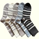 Aura.Via női gyapjú zokni szett – csíkos mintás, 5 pár