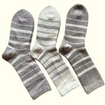 Aura.Via női gyapjú zokni szett – csíkos mintás, 5 pár